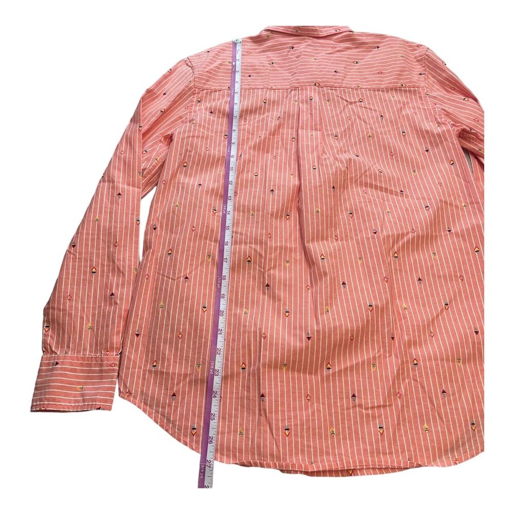 GAP Boyfriend Fit Multicolor Shirt Women’s Size XS 1/4 Button - Picture 4 of 7
